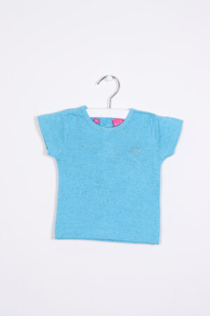 Turquoise t-shirtje, Knot so Bad, 62