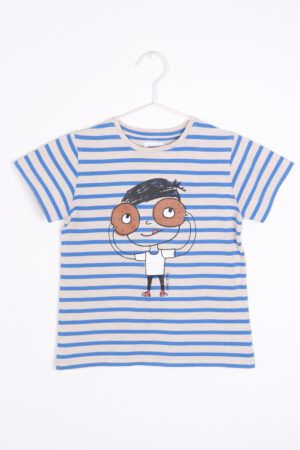 Beige-blauwe t-shirt, Filou & Friends, 116