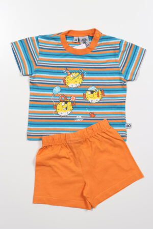 Blauw-oranje pyjama, Little Woody, 62