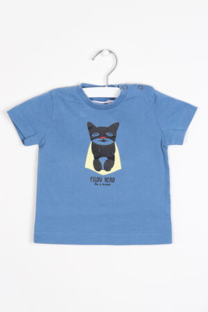 Blauwe t-shirt, P'tit Filou, 68