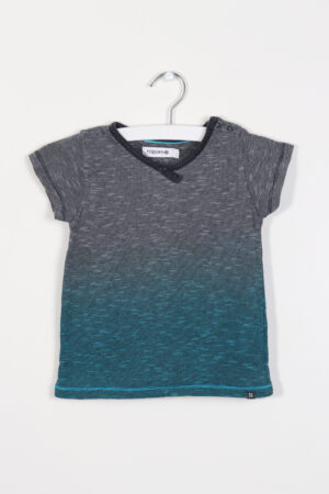 Grijs-turquoise t-shirtje, Noppies, 80