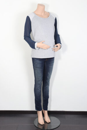 Grijs-blauwe sweater, Mamalicious, M